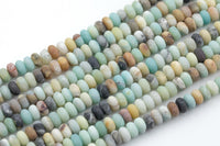 Natural AMAZONITE MATT roundel sizes 6mm, 8mm, 10mm, 14mm- Full 15.5 Inch Strand Gemstone Beads