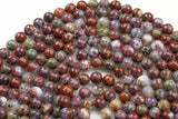 Natural Red Lightning Agate- High Quality in Faceted Round- 4mm, 6mm, 8mm, 10mm, 12mm-Full Strand 15.5 inch Strand Gemstone Beads