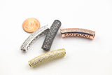 Cubic Zirconia Rhinestone Pave Bar Tubes 8-9x37mm cz tube