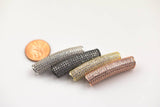Cubic Zirconia Rhinestone Pave Bar Tubes 8-9x37mm cz tube