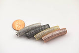 Cubic Zirconia Rhinestone Pave Bar Tubes 8-9x37mm cz tube