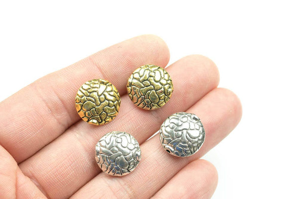 4 Coin PEWTER BEADS 16mm- 119-8602