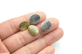 9 Oval PEWTER BEADS 12x15mm- 117-9733