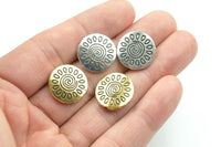 5 Coin PEWTER BEADS 17mm- 112-9538