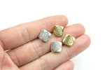 12 Square Pewter Spacer Beads 10x10mm 130-10660