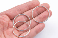 9 Solid Ring Soldered Pewter Spacer Beads 34mm 150-8184