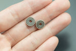 28 Daisy Rondelle Roundel Flat Spacer Beads Bali Style PEWTER BEADS 10mm 1300-0512