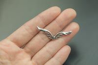 12 Angel Wing Charms PEWTER BEADS 13x40mm 338-10756