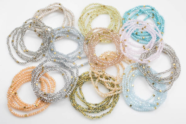 Leo Cute Layering Necklaces - Crystal with Hematite - Large Selection of Colors - 34"