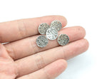 28 Two 2 Hole Connector Coin Pewter Beads 12mm 151-5044