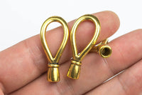 6 Leather and Cord Toggle Clasps PEWTER - Hole size: 4mm - 174-9283