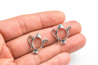 15 Teapot Pewter Beads / Bead Frame - Drilled top to bottom - 20x21mm 201-8720- Will Fit 8mm Beads