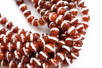 Dzi Beads Faceted Round Beads. A Quality -Full Strand 15.5 inch Strand 6mm, 8mm, 12mm, or 14mm Beads