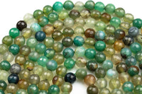 Green Rose Fire Agate- High Quality in Faceted Round- 4mm, 6mm, 8mm, 10mm, 12mm