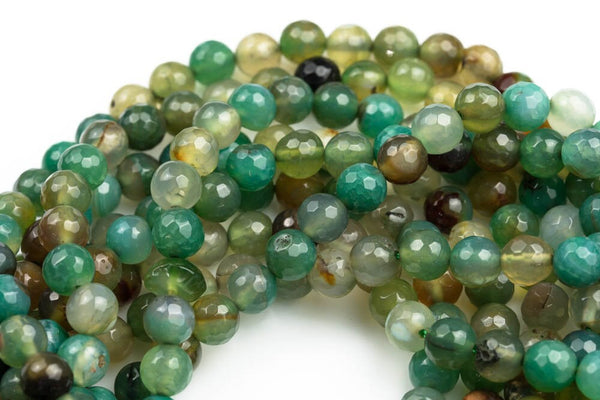 Green Rose Fire Agate- High Quality in Faceted Round- 4mm, 6mm, 8mm, 10mm, 12mm