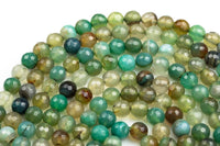 Green Rose Fire Agate- High Quality in Faceted Round- 4mm, 6mm, 8mm, 10mm, 12mm