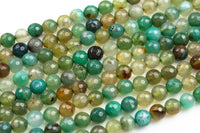 Green Rose Fire Agate- High Quality in Faceted Round- 4mm, 6mm, 8mm, 10mm, 12mm