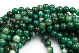 Green Banded Agate- High Quality in Smooth Round- 4mm, 6mm, 8mm, 10mm, 12mm