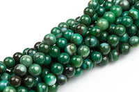 Green Banded Agate- High Quality in Smooth Round- 4mm, 6mm, 8mm, 10mm, 12mm