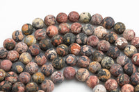 Natural Leopard Skin Jasper, High Quality in Matte Round- 6mm, 8mm, 10mm, 12mm- Full 15.5 Inch Strand AAA Quality AAA Quality Gemstone Beads