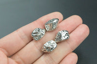 3 Nugget PEWTER BEADS 17x11mm 275-10109