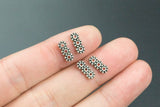 60 3-Hole Spacer Daisy Separator PEWTER BEADS 10x4mm 272-794