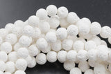 Natural White Lava Rocks Beads Round Beads - 4mm 6mm 8mm 12mm 14mm - Full 15.5" 15.5 Inch Strands - Wholesale Pricing
