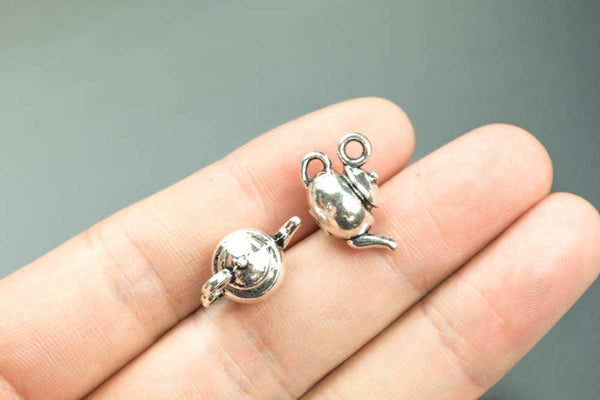 5 Teapot / Magic Genie Lamp Pewter Charms 13x18mm 202-12630