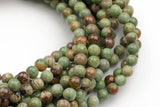 Natural Green Opal Round 4mm, 6mm, 8mm, 10mm, 12mm- Full 15.5 Inch Strand- AAA Quality Smooth Gemstone Beads