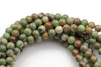 Natural Green Opal Round 4mm, 6mm, 8mm, 10mm, 12mm- Full 15.5 Inch Strand- AAA Quality Smooth Gemstone Beads