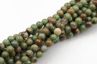 Natural Green Opal Round 4mm, 6mm, 8mm, 10mm, 12mm- Full 15.5 Inch Strand- AAA Quality Smooth Gemstone Beads