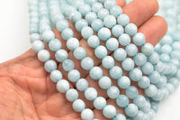 Light Aquamarine- JADE Faceted Round -Full Strand 15.5 inch Strand, 4mm, 6mm, 8mm, 12mm, or 14mm Beads-Full Strand 15.5 inch Strand