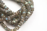 Natural LABRADORITE Beads. High Quality Hand Faceted 7mm or 10mm Faceted Roundel 16" strand AAA Quality Gemstone Beads