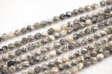 White Zebra Jasper- Hexagon Shape- Grade A High Quality- 8mm and 10mm- Full Strand 16"