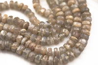 Natural Moonstone Beads. High Quality 12mm and 14mm Large Hand Faceted Roundel 16" strand AAA Quality Gemstone Beads