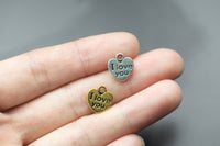 26 I Love You Heart Charms 11mm- 1181-13964