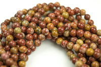 Natural Mohave Blood Agate - High Quality in Round- 4mm, 6mm, 8mm, 10mm, 12mm- Top Quality Smooth Gemstone Beads