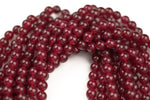 Maroon-JADE Smooth Round- 6mm 8mm 10mm 12mm-Full Strand 15.5 inch Strand