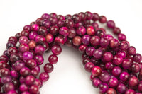 Natural Fusia Tiger's Eye Faceted Round, Full Strand, 6mm, 8mm, 10mm, or 12mm Beads-Full Strand 15.5 inch Strand Gemstone Beads