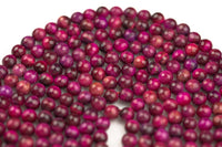 Natural Fusia Tiger's Eye Faceted Round, Full Strand, 6mm, 8mm, 10mm, or 12mm Beads-Full Strand 15.5 inch Strand Gemstone Beads