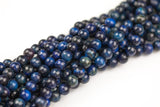 Natural Blue Tiger's Eye Faceted Round, Full Strand, 6mm, 8mm, 10mm, or 12mm Beads-Full Strand 15.5 inch Strand AAA Quality Gemstone Beads