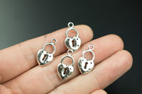 13 Key Lock Heart Pewter Charms 20x11mm 228-1594