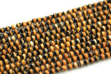 Dzi Beads Orange Single Band Faceted Round Beads. A Quality Full Strand 4mm, or 6mm.