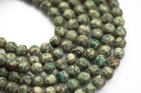 Natural AFRICAN Sea Sediment Jasper Off round Faceted sizes, 4mm, 6mm, 8mm, 10mm, 12mm- Full 15.5 Inch Strand- Wholesale Price Smooth