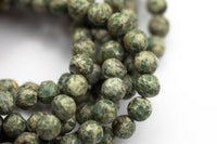 Natural AFRICAN Sea Sediment Jasper Off round Faceted sizes, 4mm, 6mm, 8mm, 10mm, 12mm- Full 15.5 Inch Strand- Wholesale Price Smooth