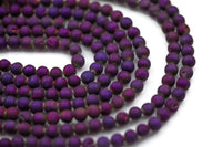 DRUZY AGATE Beads-- Metallic Purple- 8mm, 10mm, 12mm. Full 15.5 inch strand AAA Quality