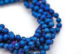 Natural DRUZY AGATE Beads-- Metallic Blue- 8mm, 10mm, 12mm. Full 15.5 inch strand Gemstone Beads