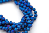 Natural DRUZY AGATE Beads-- Metallic Blue- 8mm, 10mm, 12mm. Full 15.5 inch strand Gemstone Beads