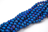 Natural DRUZY AGATE Beads-- Metallic Blue- 8mm, 10mm, 12mm. Full 15.5 inch strand Gemstone Beads