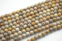 Natural Light fossil coral, High Quality in Faceted round, 6-10mm Gemstone Beads